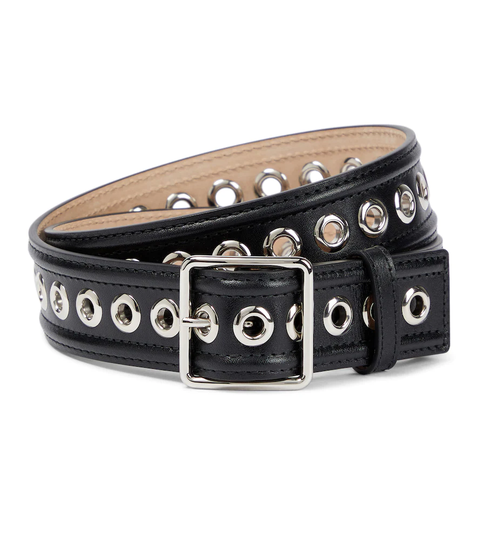 Eyelet leather belt