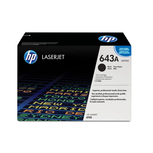HP 643A Standard Capacity Black Toner Cartridge 11K pages for Color LaserJet 470