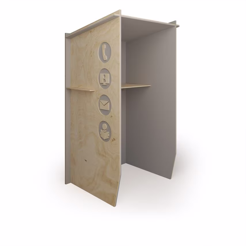 Social Spaces Piano Solo Acoustic Booth - Red Trim