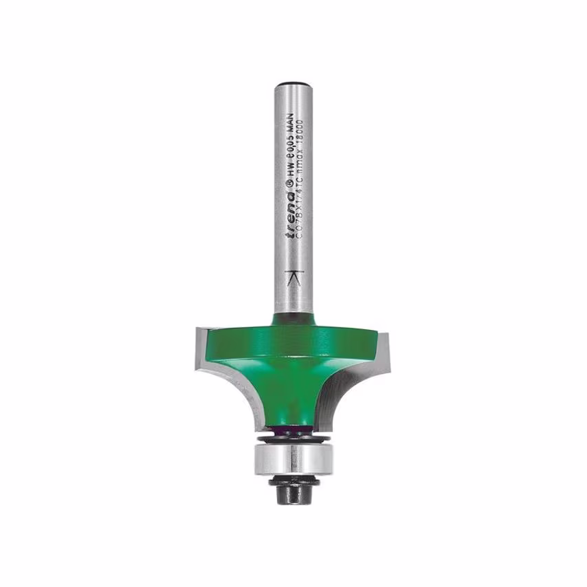 Trend C078 x 1/4 TC Round Over Two Flute Cutter 9.5 x 15.9mm TREC07814TC