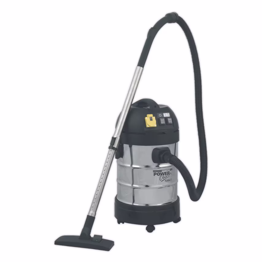 Sealey Vacuum Cleaner Industrial 30L 1400W/230V Stainless Drum Auto Start