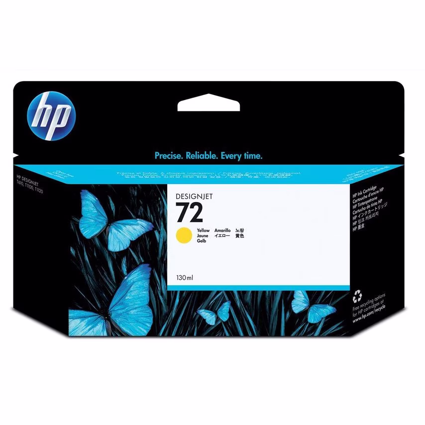 HP 72 Yellow Standard Capacity Ink Cartridge 130ml - C9373A