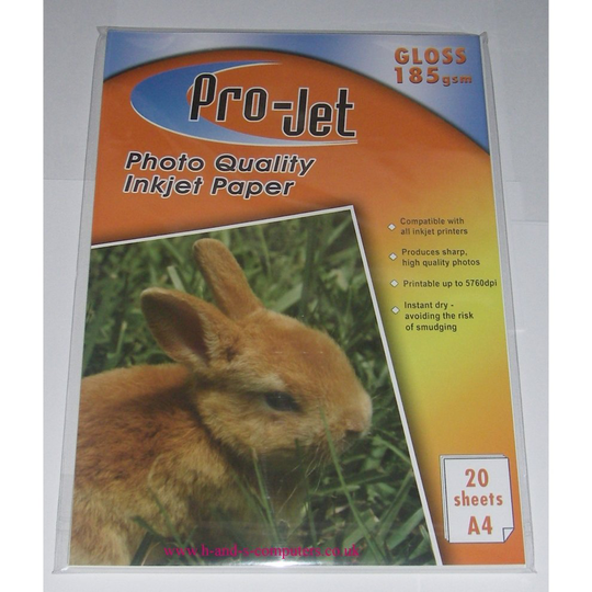 (40 Sheets) A4 Projet 185gsm Gloss Photo Paper