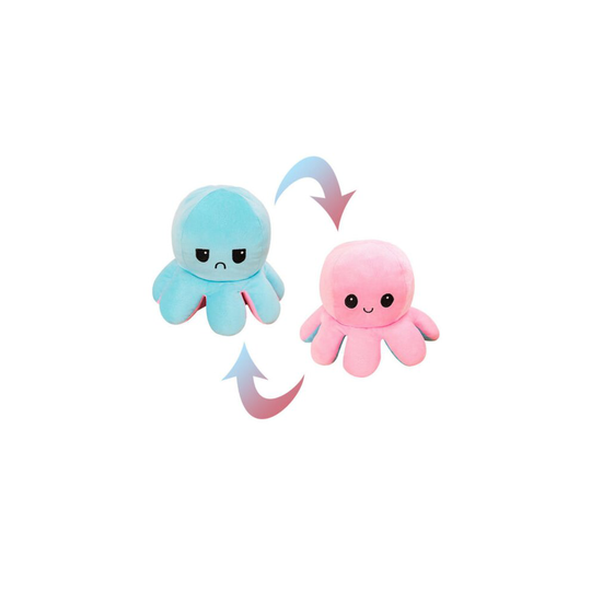 (Pink To Light Blue) Giant Reversible Octopus Toy