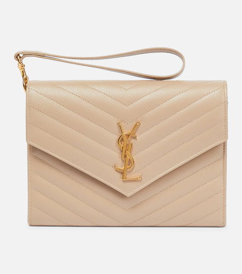 Cassandre Small matelassé leather clutch