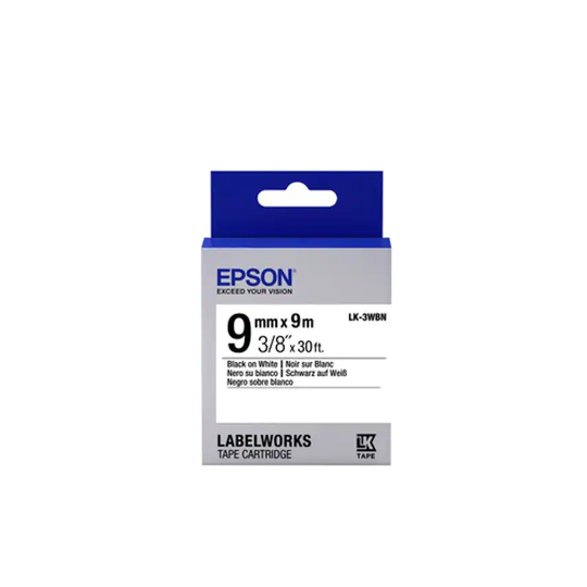 Epson Tape - Lk-3Wbn Std Blk-/Wht 9/9- you get 12