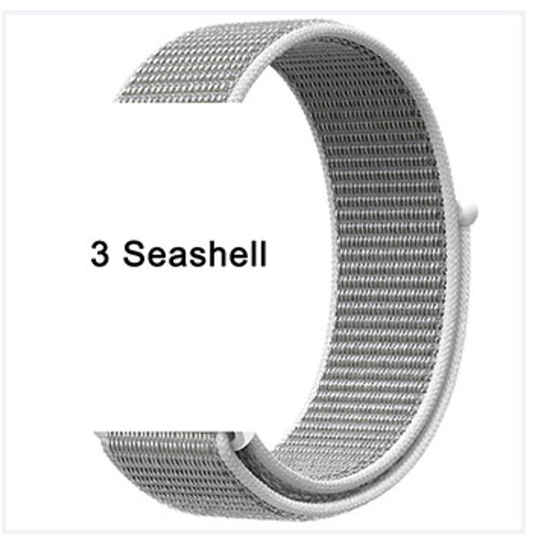 (Seashell, 42/44mm) Apple Watch Nylon Sport Loop Strap Band 38/42mm 40/44mm Series 1 2 3 4 5 6 SE
