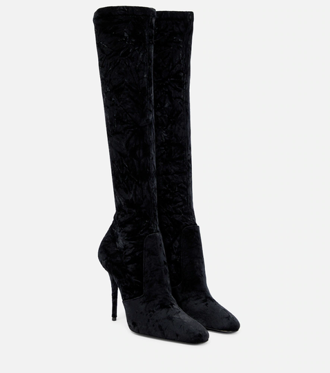 Talia velvet knee-high boots