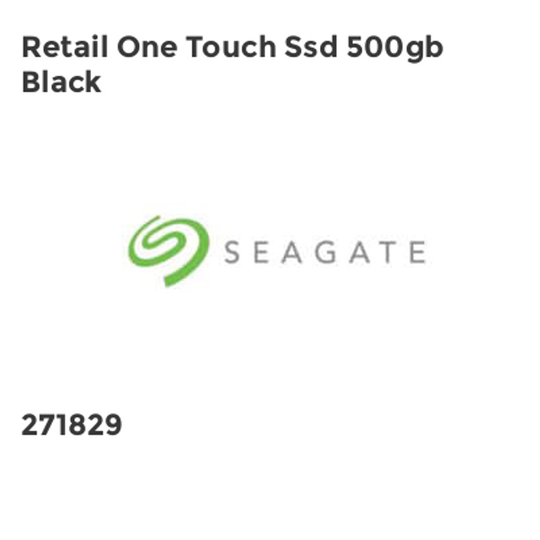 Seagate Retail One Touch Ssd 500gb Black