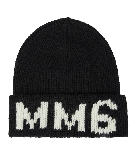 Logo jacquard wool-blend beanie