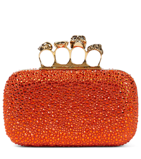 Skull leather clutch