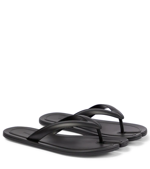 Tabi faux leather thong sandals