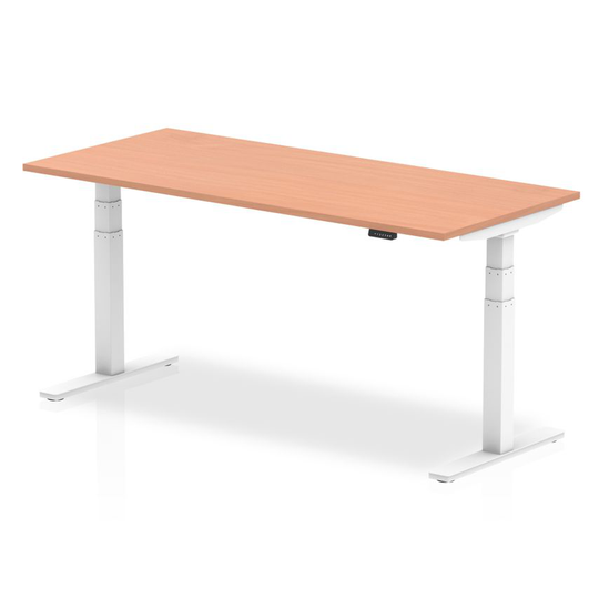 Dynamic Air 1800/800 Beech Height Adjustable Desk with White Legs