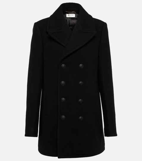 Double-breasted virgin wool coat