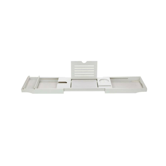 Luxury Bamboo Bath Bridge Tray Caddy With Slide-In Tablet Holder