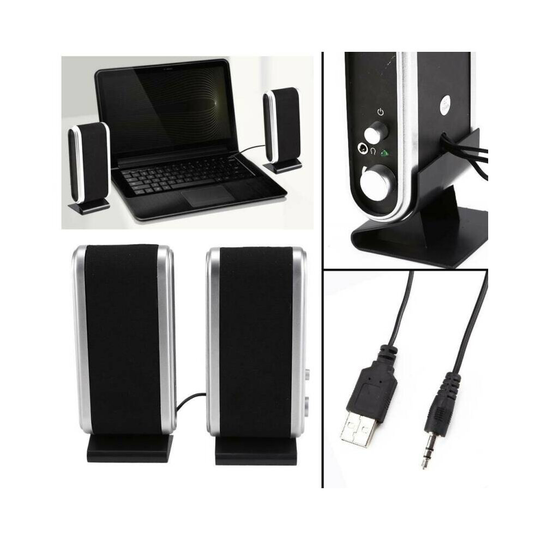 Portable Multimedia Stereo Speakers System For PC Laptop Computer 2W