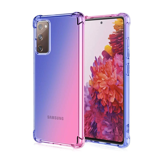 MISKQ case for Samsung Galaxy S20 FE 5G/4G, Phone Cover Shockproof, Rreinforced Corner, Silicone soft anti-fall TPU mobile phone case(Blue/pink)