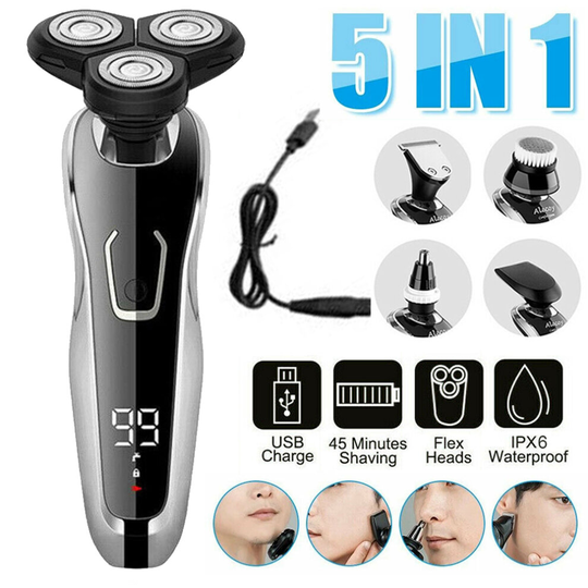 4D Electric Shaver for Men Rotary Shaver Electric Razor Beard Trimmer