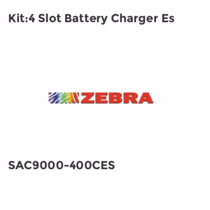 Zebra Kit:4 Slot Battery Charger Es
