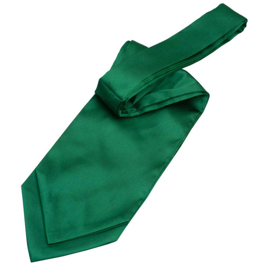 Emerald Green Plain Satin Self-Tie Wedding Cravat