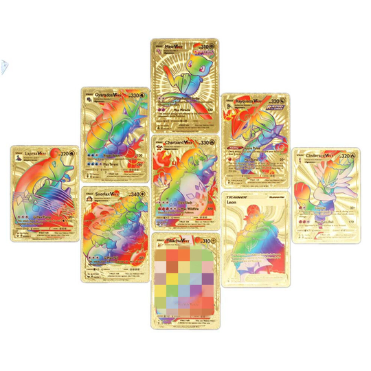 (Gold Rainbow Cards 55pcs) Pokemon Boxed Card Bundle Pikachu GX Holo Card Set