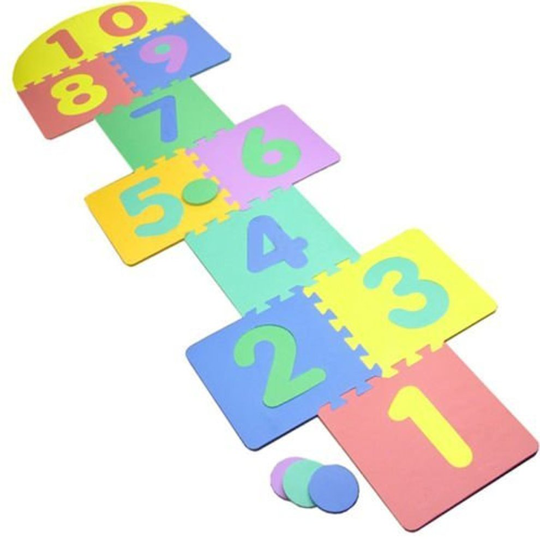 Giant Hop Scotch Indoor Outdoor Garden Fun Family Hopscotch Game Set Foam Mat