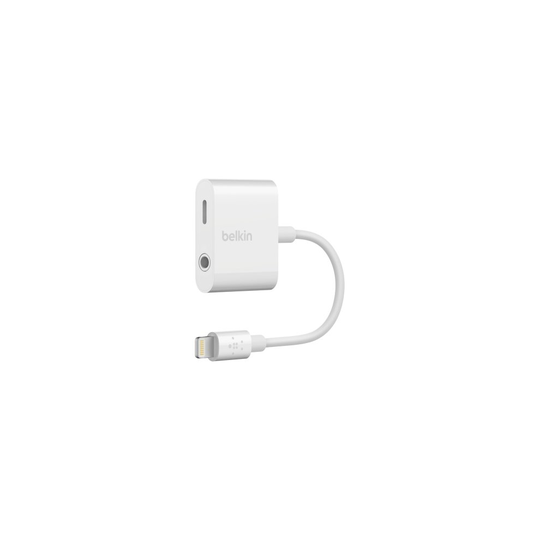 Belkin RockStar 3.5 mm + Lightning Lightning White cable interface/gender adapter