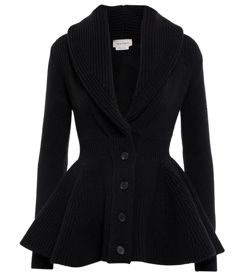 Peplum wool cardigan