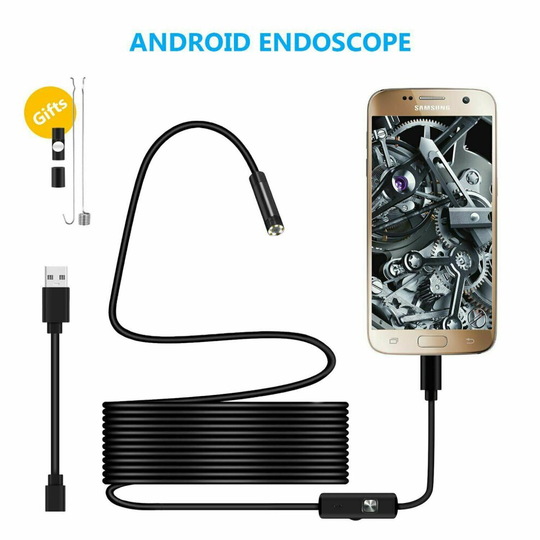 (1 Metre) Waterproof USB Endoscope Borescope Snake Inspection Camera Android Mobile Phone