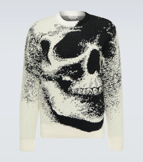 Skull jacquard-knit sweater