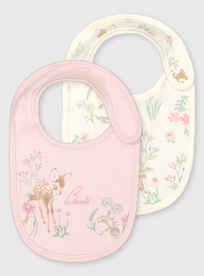 Disney Bambi Pink & Cream Bibs 2 Pack - One Size