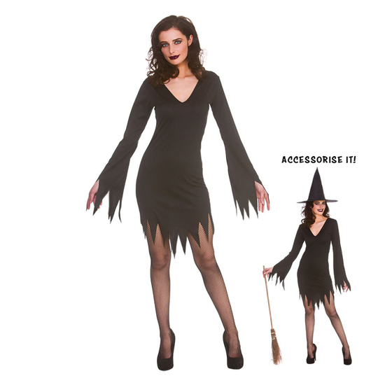 (L) Halloween - Black Short Witch