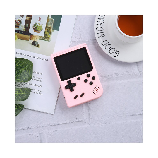 (Pink) Built-in 500 Classic Games Handheld Retro Video Game Console Gameboy Kids Gifts