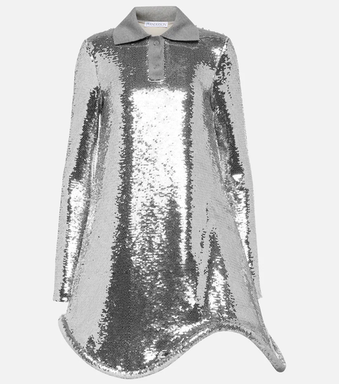 Sequined polo minidress