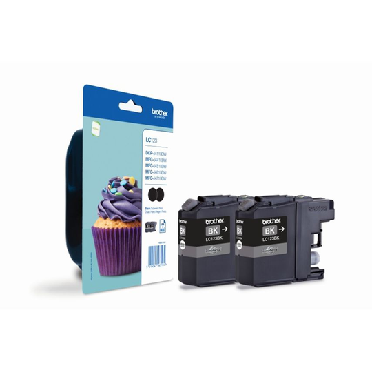 Brother Brother Black Ink Cartridge 2x11ml Twinpack - LC123BK