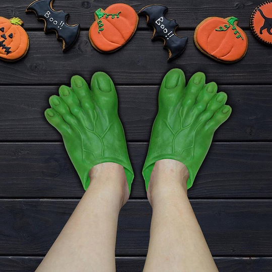 (Green) Bear boys Cosplay Ghost Hulk Green Giant feet Bigfoot Count Slippers Socks Masquerade