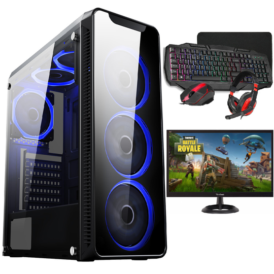 (6 Fans Blue Case, GT710) Gaming PC Full Set Up-i5 16GB RAM 1TB Graphic Card