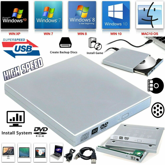 Cd Dvd Usb to Sata Rw Rom External Drive Case Covers Caddy Enclosures