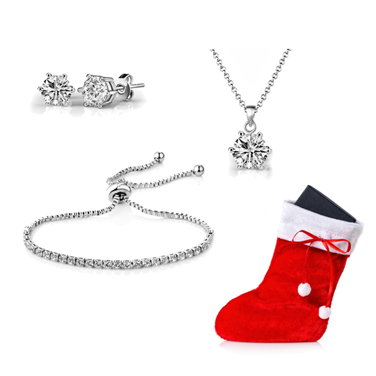 Silver Plated Christmas Gift Set Created with Swarovski Crystals