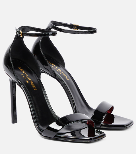 Amber patent leather sandals