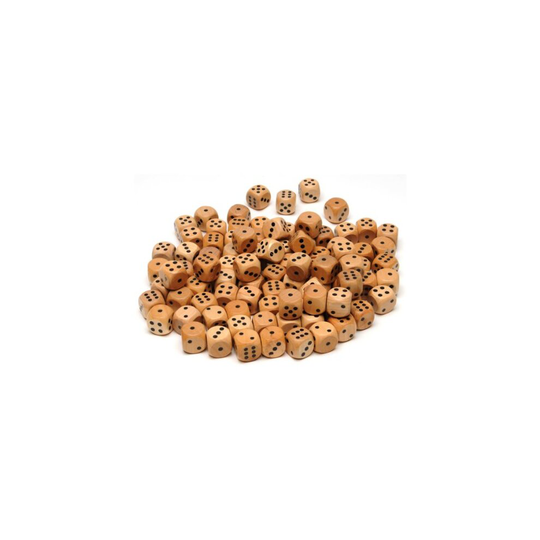 WE Games Wooden Dice with Rounded Corners - 100 Bulk Pack