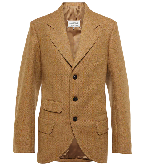 Checked wool blazer