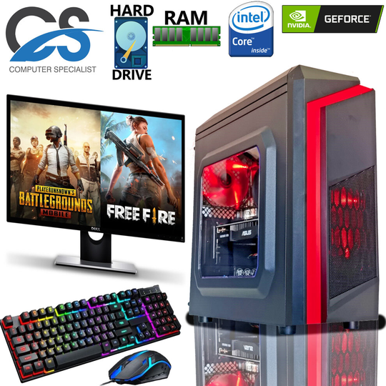 (1TB HDD, Onboard Graphic ) Intel Core i5 Gaming PC Monitor Bundle 1TB HDD 8GB GT730