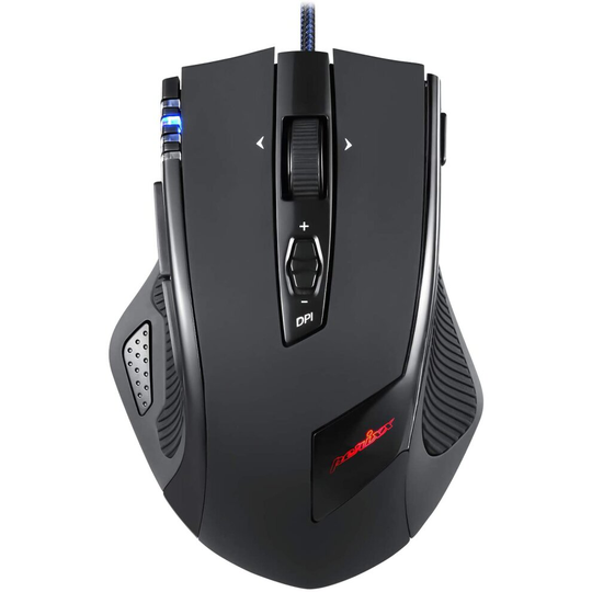Perixx MX-2000B Programmable Laser Gaming Mouse with Adjustable Weight Cartridge Feature and RGB Backlight