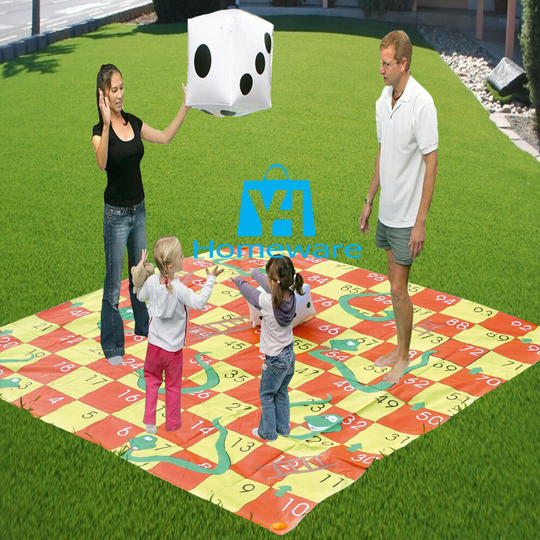 Giant 2 In 1 Garden Games Set Snakes And Ladders Tangle Twister Family Outdoor