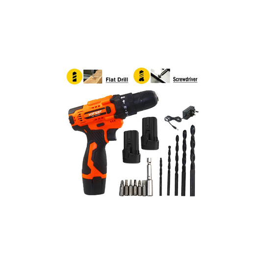 12V Rechargeable Cordless Screwdriver Driver Drill Charger 2xBattery