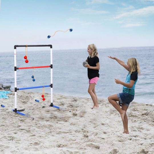 Outdoor Indoor Ladder Ball Sets Throwing Toss Game Ladder Golf Game W/ Carry Bag