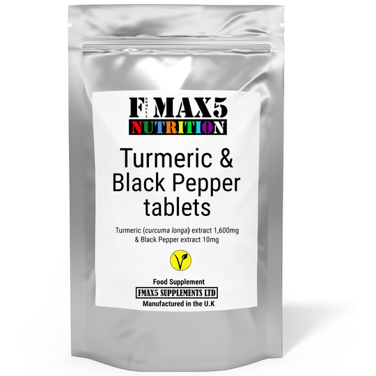 Turmeric/Curcumin 1,600mg & Black Pepper 10mg Tablets | High Strength Turmeric Root Extract Suitable for Vegetarians | Digestion and Inflammation |...