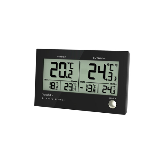 Youshiko Twin Wireless Indoor Outdoor Thermometer / Temperature Monitor Meter with Wireless sensor & Maximum and Minimum ( 24 Hour Auto Reset )