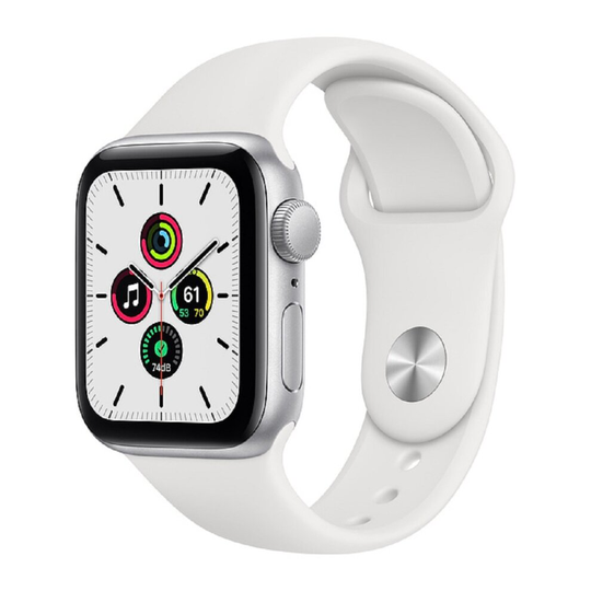 Silver Aluminium Apple Watch SE GPS With White Sport Band - 40mm
